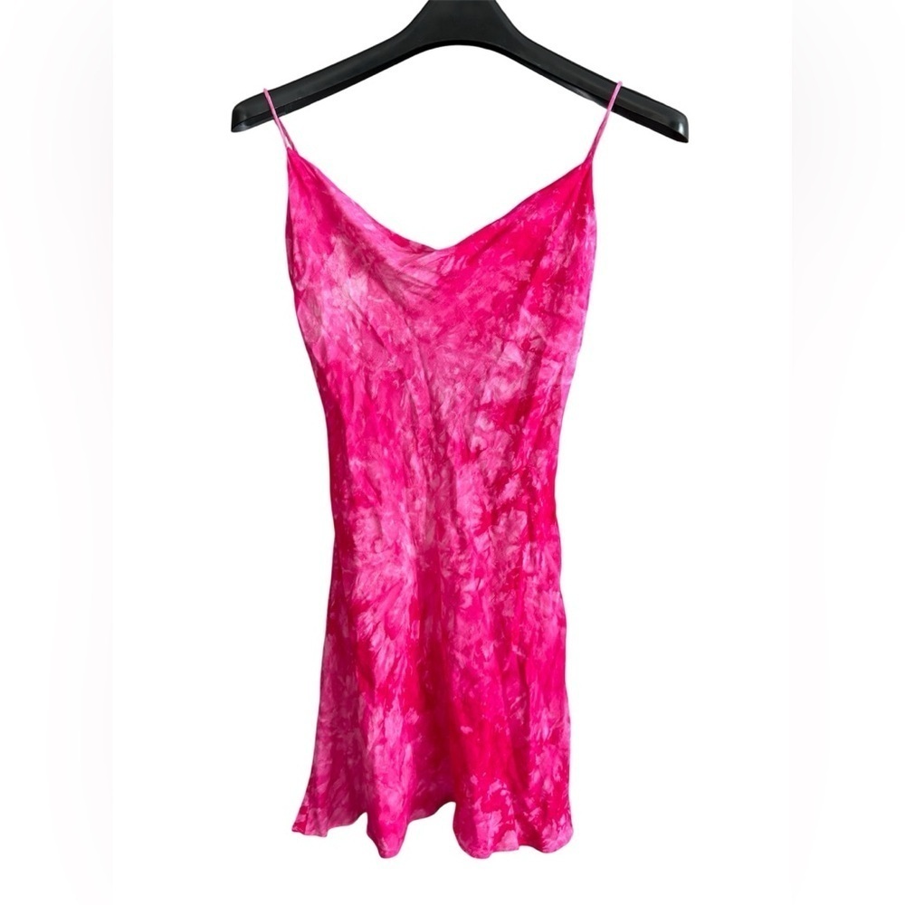 Cotton Candy LA Fuchsia Tie-Dye cami cowl neck dress size small